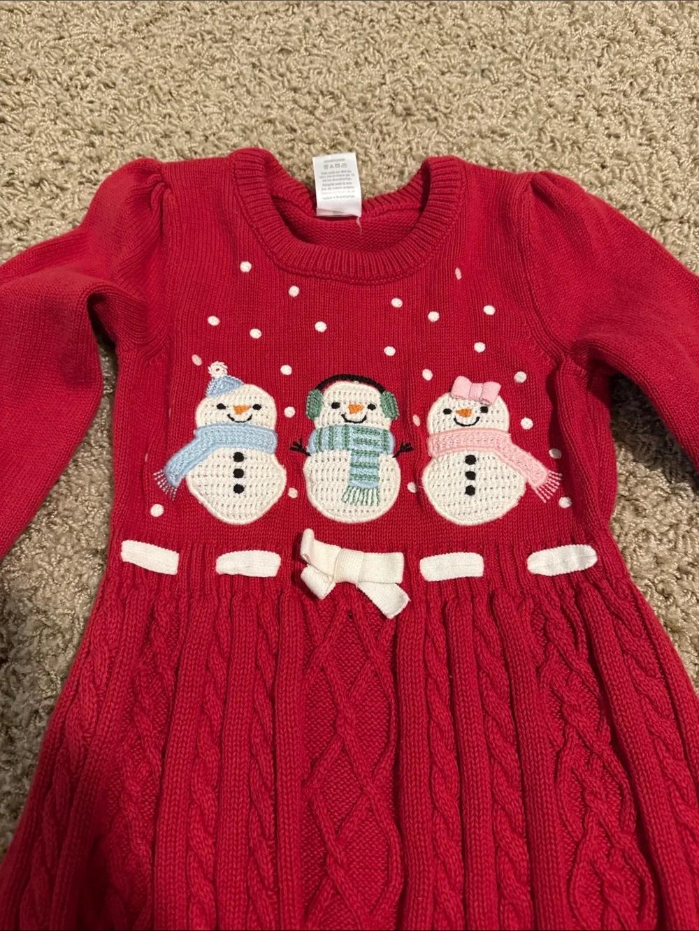 Gymboree Red Knit Snowman Dress